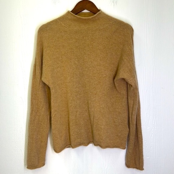 J. Crew - Tan Mock-neck 100 Percent Cashmere Long Sleeve Soft Sweater Size Sm - Picture 6 of 11
